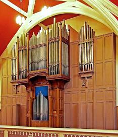 The organ pipes in Alyth Parish Church