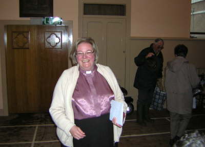 The Revd Sheila Kirk enjoyed her first Alyth coffee morning.[image by J. O'Brien]