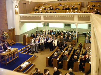 Peebles Old Parish Church choir sang an athem tribute to Sheila Kirk. [image by J. MacFarlane]