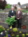 The Revd Sheila Kirk & Marguerite McKenzie of Alyth in Bloom who donated the tree. [image by J. O'Brien]