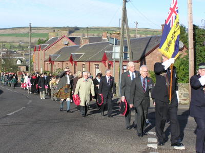 Parade from Alyth Parish Church to the War Memorial - image by DH Todd, Alyth