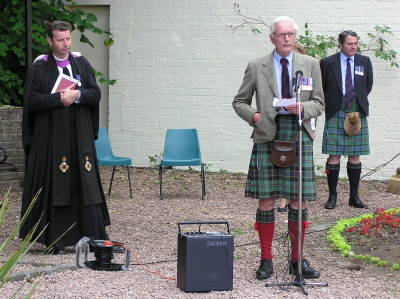 The Revd Neil Gardner, Earl of Airlie and Lt Col Sir Andrew Ogilvy-Wedderburn Bt